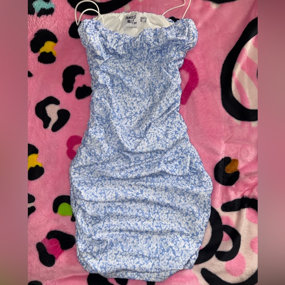 Princess Polly Blue and White Floral Dress